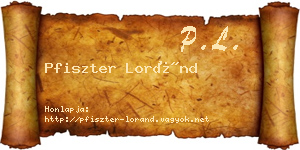 Pfiszter Loránd névjegykártya