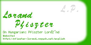 lorand pfiszter business card